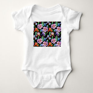 Body Iris Peony Aquarelle Motif Floral