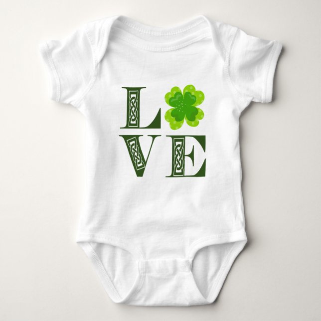 Body Irlandais Vert Shamrock Celtic Knot LOVE (Devant)