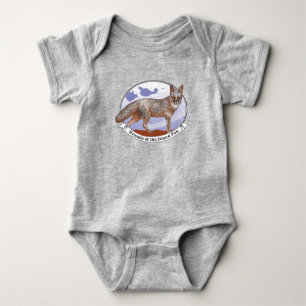Body Island Fox Logo Gray Baby Bodysuit One Piece