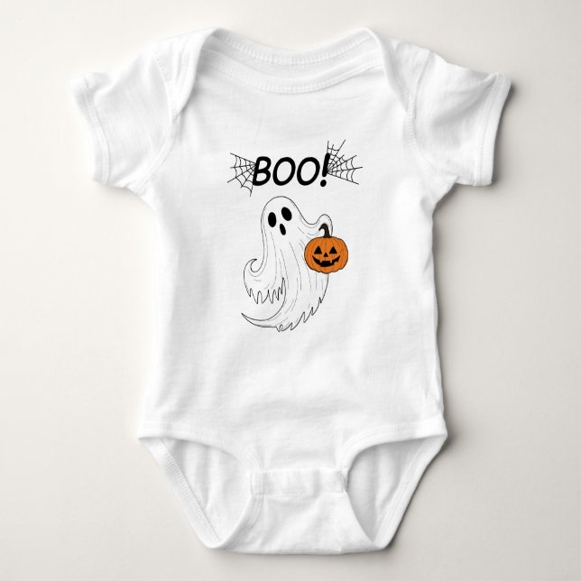 Body Jack-o’ lanterne et un fantôme blanc Boo Halloween (Devant)