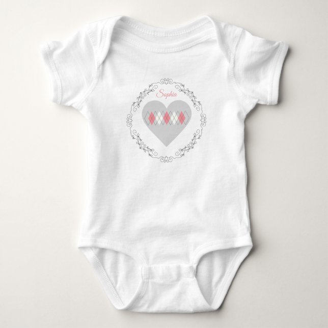 Body Jacquard Coeurs Emblem rose (Devant)