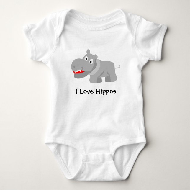 Body J'adore les hippopotames (Devant)