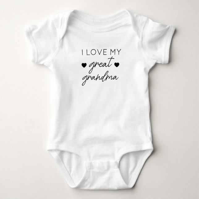 Body J'adore ma arrière-grand-mère bodysuit Marque, Vin (Devant)