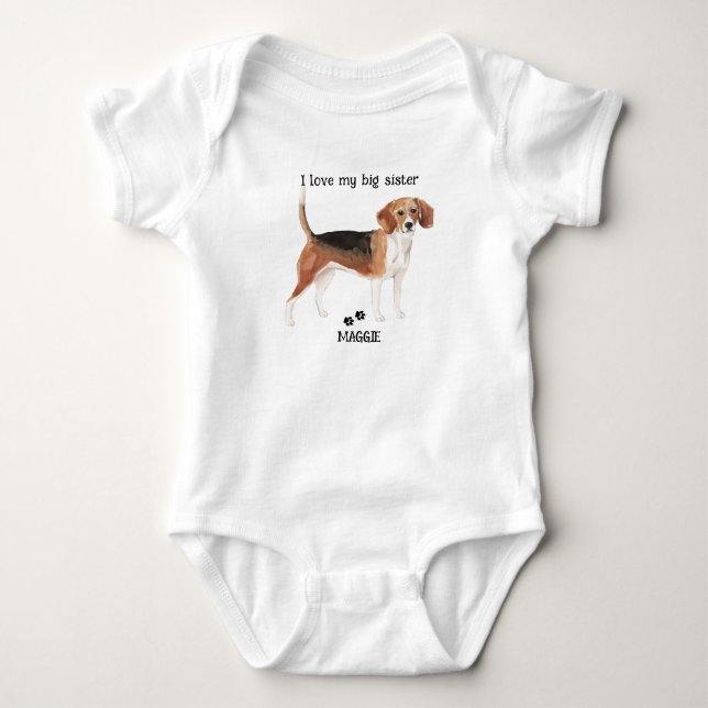 Body J'adore mon grand sœur chienne Beagle pour bébé (Devant)