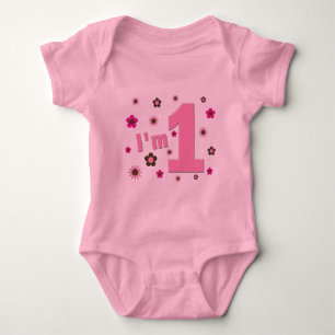 Body "J'ai 1ans anniversaire de fleurs de rose et de