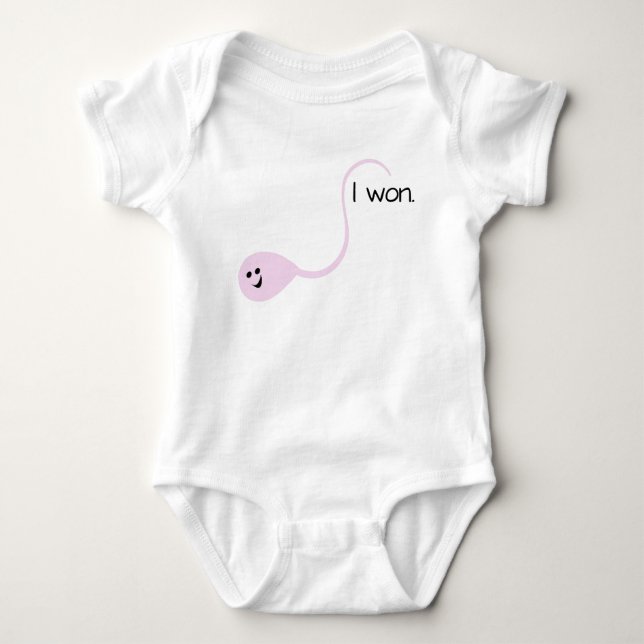 Body J'Ai Gagné Un T-shirt Bébé Rose Funny (Devant)
