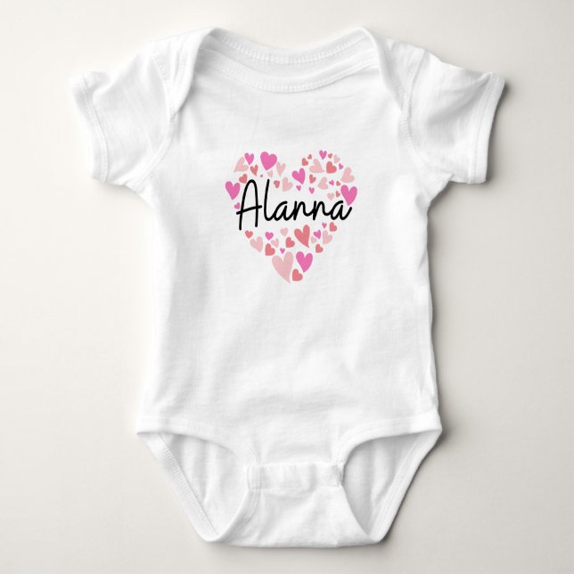 Body J'aime Alanna - coeurs pour Alanna (Devant)