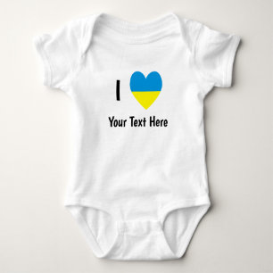 Body J'aime (Cœur Drapeau Ukrainien) Texte Personnalisé