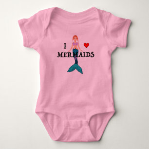 Body J'aime la conception de sirènes - Bodysuit en jers