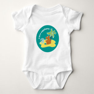 Body J'aime l'art de plage tropical des capybaras