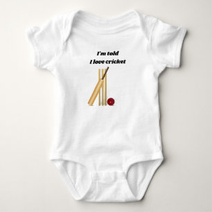 Body J'Aime Le Cricket Avec Des Wickets Design