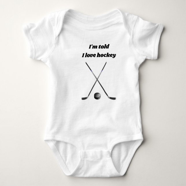 Body J'Aime Le Hockey Avec Deux Bâtons De Hockey Design (Devant)