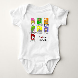 Body J'aime le T-shirt de raglan de bébé d'animaux de