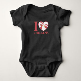 Body J'Aime Les Poulets Mignons Dans Le Coeur Du Coeur
