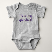 J'Aime Ma Grand-Mère Personnalisée Gris Violet