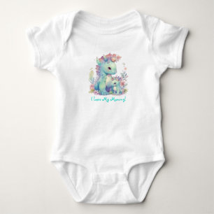 Body J'Aime Ma Maman ! Dinosaures aux fleurs
