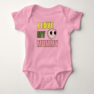 Body J'aime ma maman Doodle 70s Mignon Jaune Vert Rose