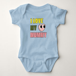 Body J'aime ma maman Doodle 70s Mignon Jaune Vert Rose