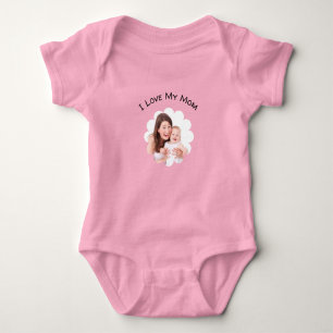 Body J'aime ma maman Photo personnalisée Texte Fête des