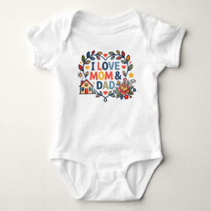 BODY J'AIME MAMAN ET PAPA (CADEAU NOUVEAU-NÉ) CŒUR DE F