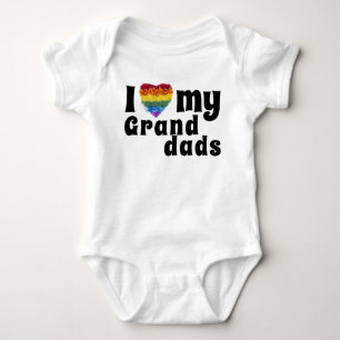 Body J'aime mes grands papas en forme de coeur Fleurs d