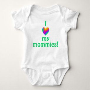 Body J'Aime Mes Mommies Coeur Arc-en-ciel