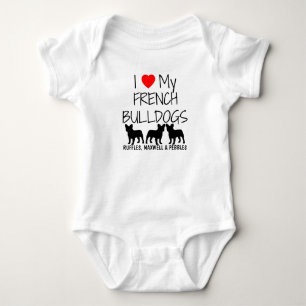 Body J'Aime Mes Trois Bulldogs Français
