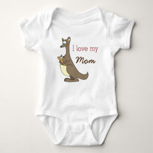 Body J'aime mes vêtements mignons de bébé de kangourous