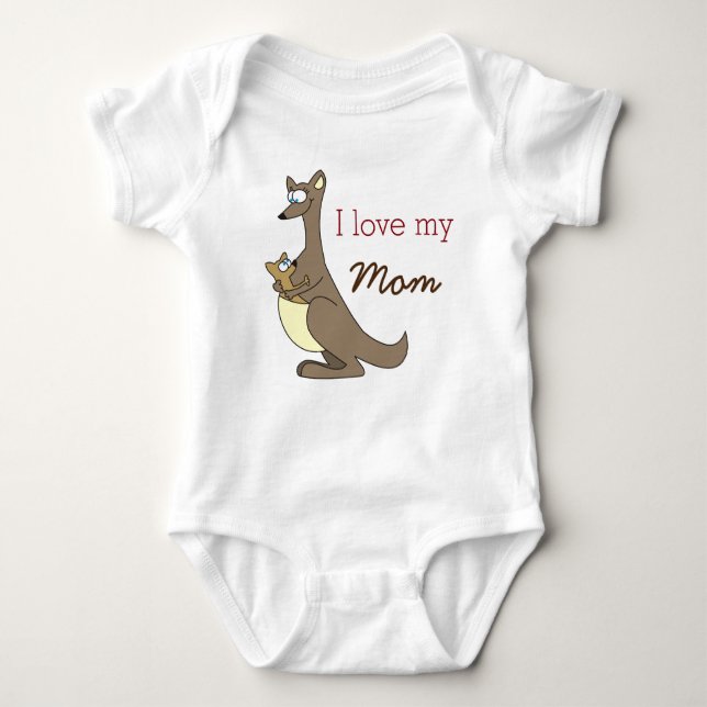 Body J'aime mes vêtements mignons de bébé de kangourous (Devant)