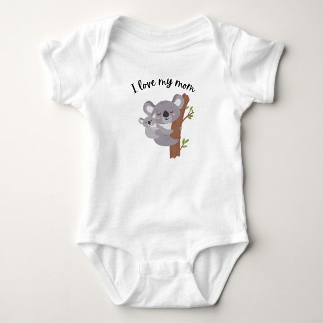 Body J'aime mon bodysuit de maman - nouveaux bébés, Fêt (Devant)