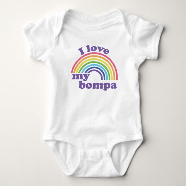 Body J'aime mon Bompa - Arc-en-ciel mignon  (Devant)