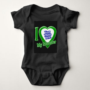 Body J'Aime Mon Monstre Avec Votre Photo Baby Bodysuit