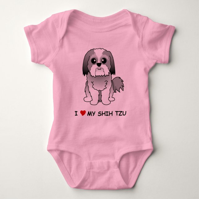 Body J'aime mon nourrisson de Shih Tzu/bébé Onsie (Devant)
