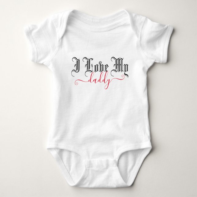 Body J'Aime Mon Papa | Script rouge personnalisable (Devant)
