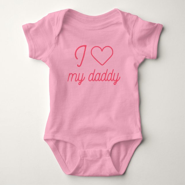 Body J'aime mon papa typographie cursive fine (Devant)