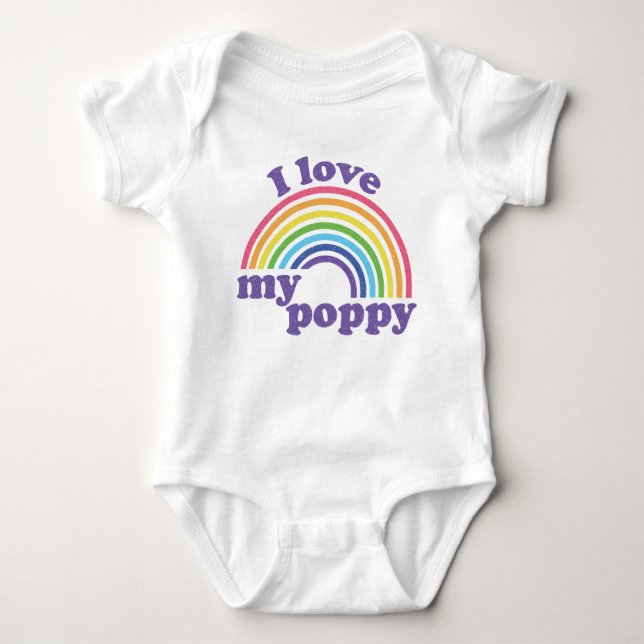 Body J'aime mon Poppy - Arc-en-ciel mignon  (Devant)