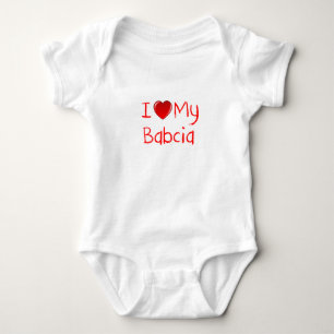 Body J'aime mon T-shirt infantile de Babcia et d'enfant