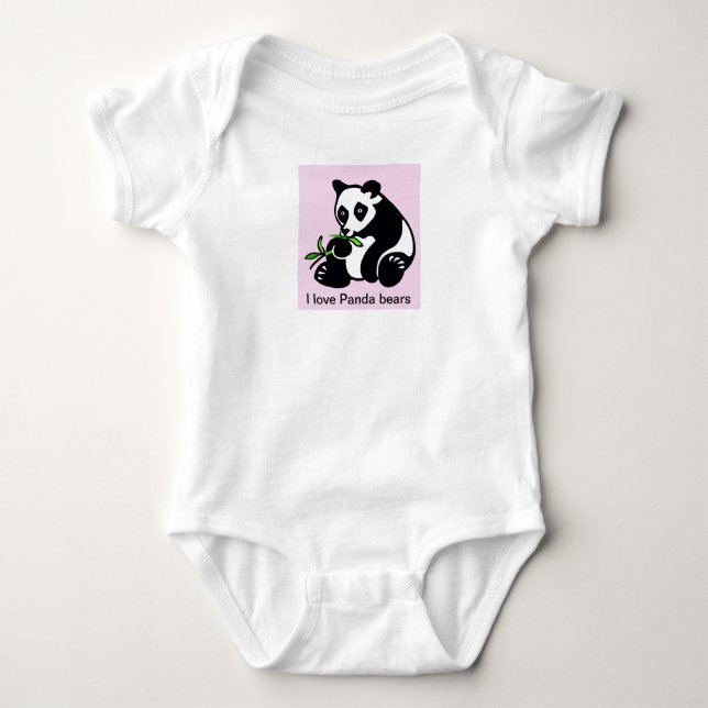 Body J'aime PANDA BEARS - Faune - Nature - animal (Devant)