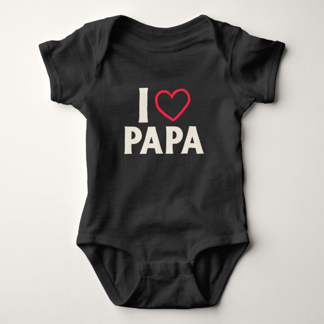 Body J'aime Papa, signification blanc rouge mignon (Devant)