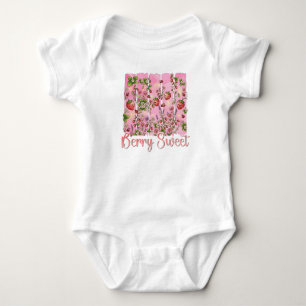 Body Jardin de fraises doux à la baie Aquarelle florale