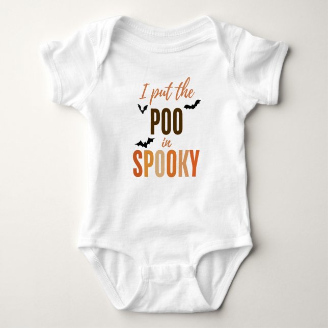 Body Je mets le Poo en Éffrayant, mignon bébé Halloween (Devant)