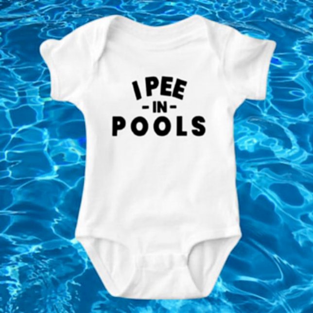 Body Je Pie Dans Les Piscines Drôle Baby Bodysuit (Créateur téléchargé)