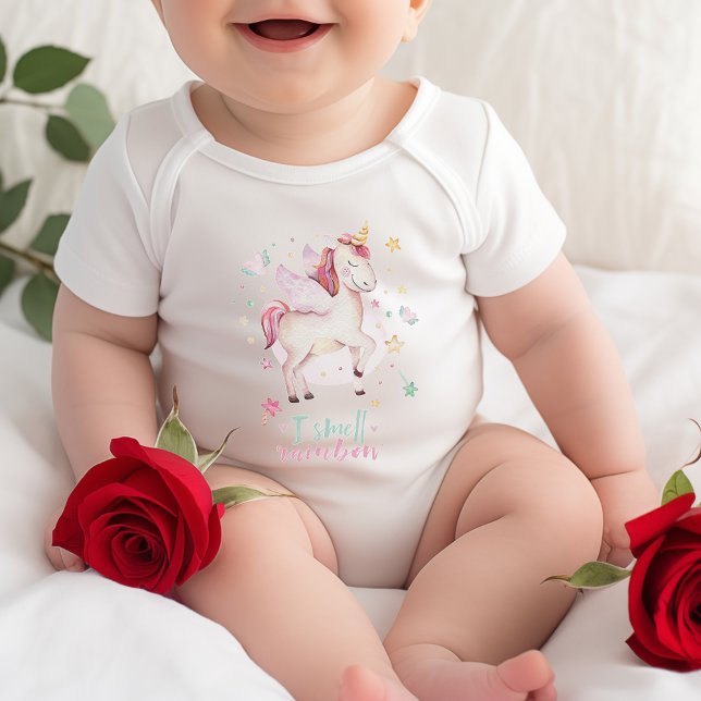 Body Je Sens Rainbow Fairytale Unicorn Girl (I Smell Rainbow Fairytale Unicorn Girl Baby Bodysuit)