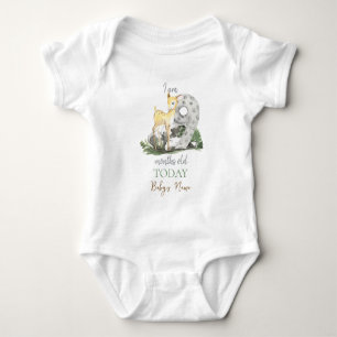 Body Je suis "9" mois Citation Thème Forêt Bébé Cerf