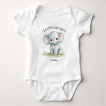 « Je suis doux et fort » Cute Baby-Shower éléphant