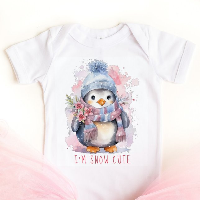 Body Je suis Neige Mignonne Aquarelle hiver Pingouin de (Créateur téléchargé)