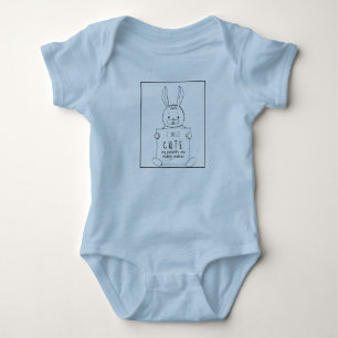 Body Je Suis Si Mignonne Mes Parents Lapin Bleu Noir