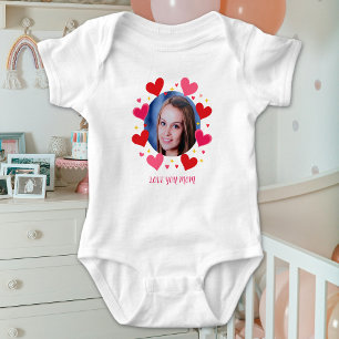 Body Je t'aime Maman Papa Cœurs personnalisés Photo Tex