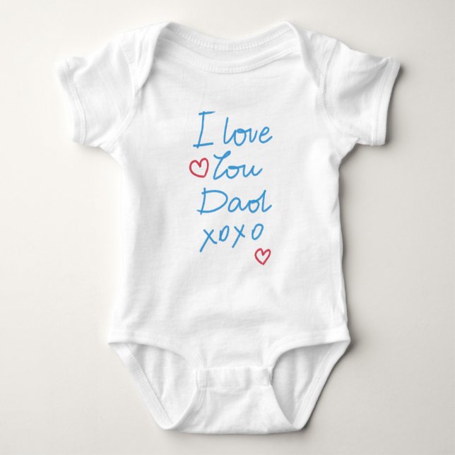 Body "Je t'aime message manuscrit de xoxo de papa" (Devant)