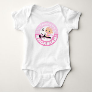 Body Je vais être un costume pour bébé rose Rockstar Ba
